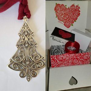 Christmas Tree Ornament Necklace w Gift Box